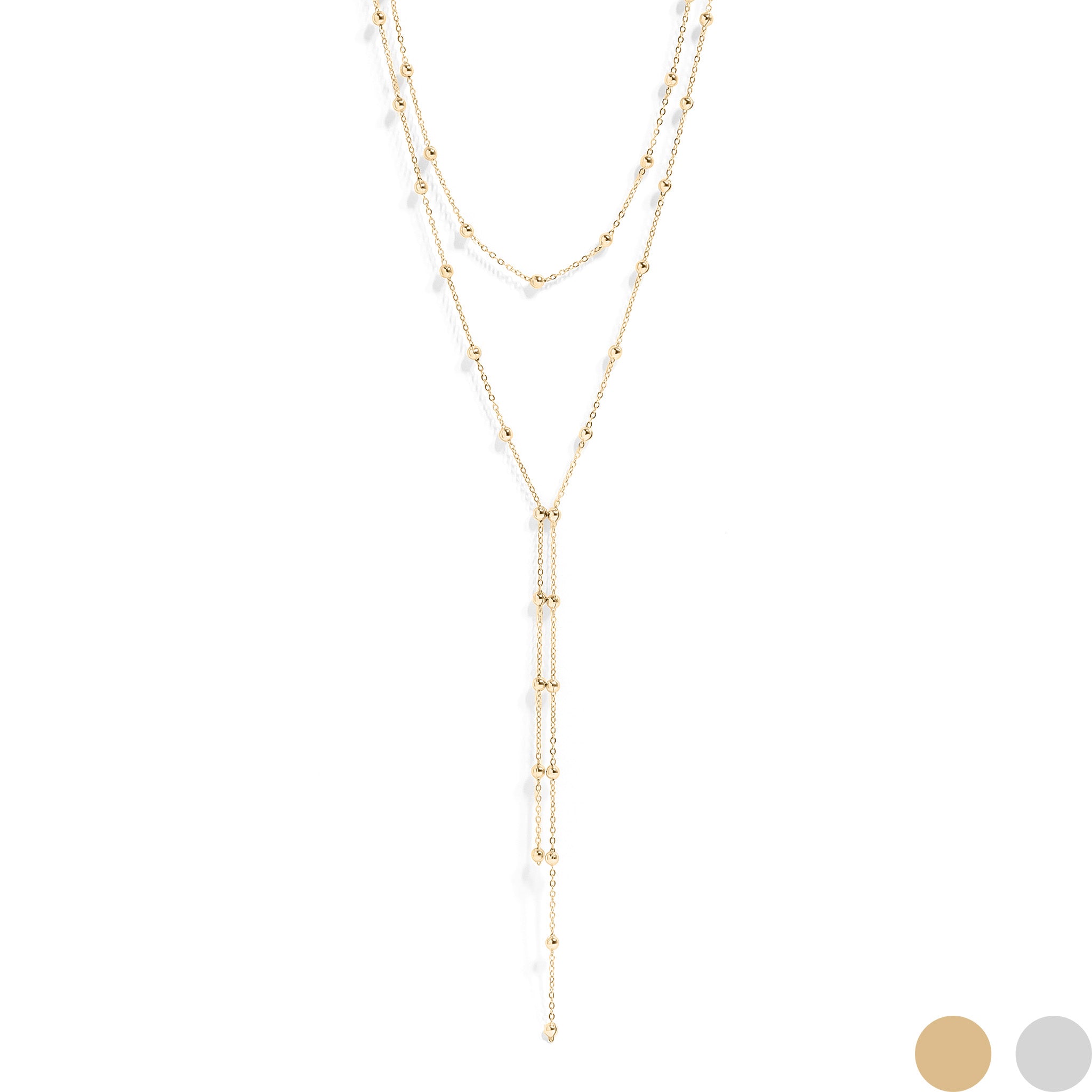 Double satellite lariat necklace