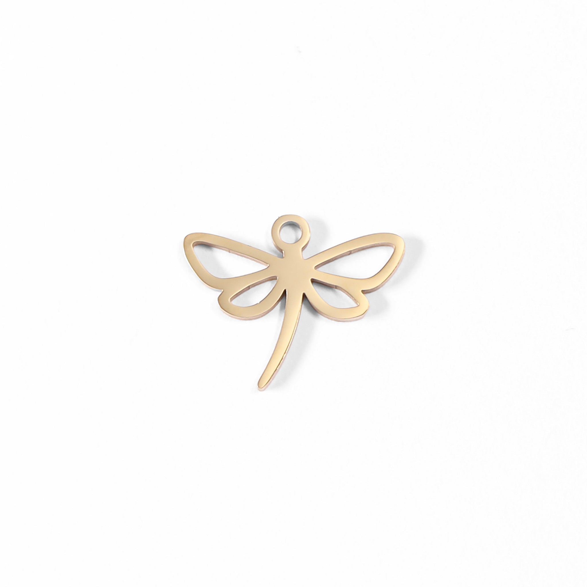 18K Gold PVD Stainless Steel Dragonfly Charm / PDL0091