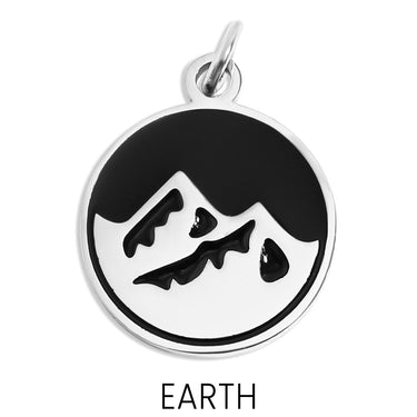 18K Gold PVD Stainless Steel Earth Element Pendant