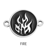 18K Gold PVD Stainless Steel  Fire Element Connector Charms