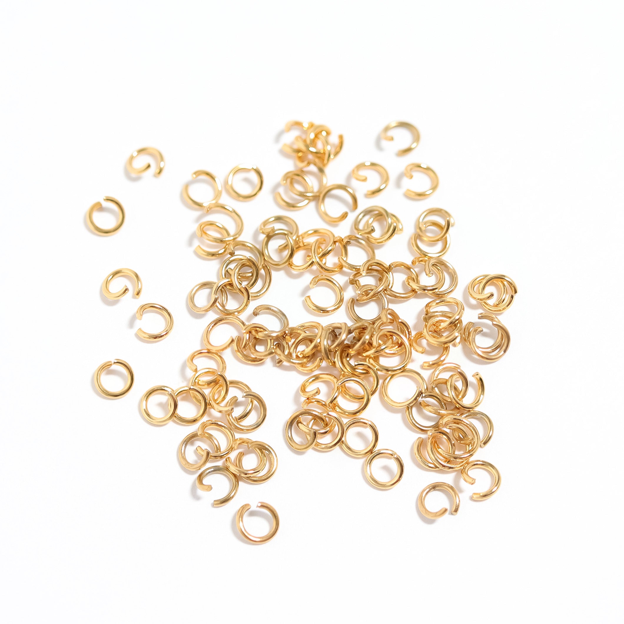 100 Pack 18K Gold PVD Rostfritt stål Sågklippningsringar / ENC0002