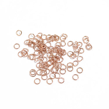 100 pack 18 km en or rose PVD Saw en acier inoxydable coupé anneaux de saut/ENC0005