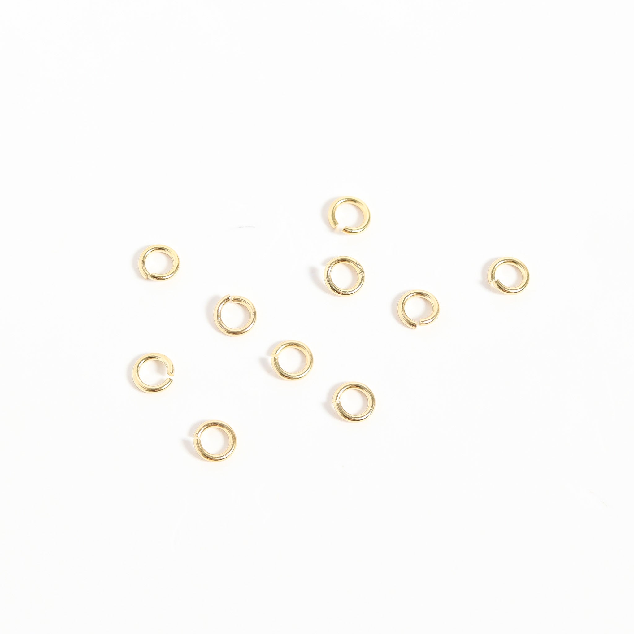 10 Pack 14K Gold Plated Open Jump Rings / ENC0022