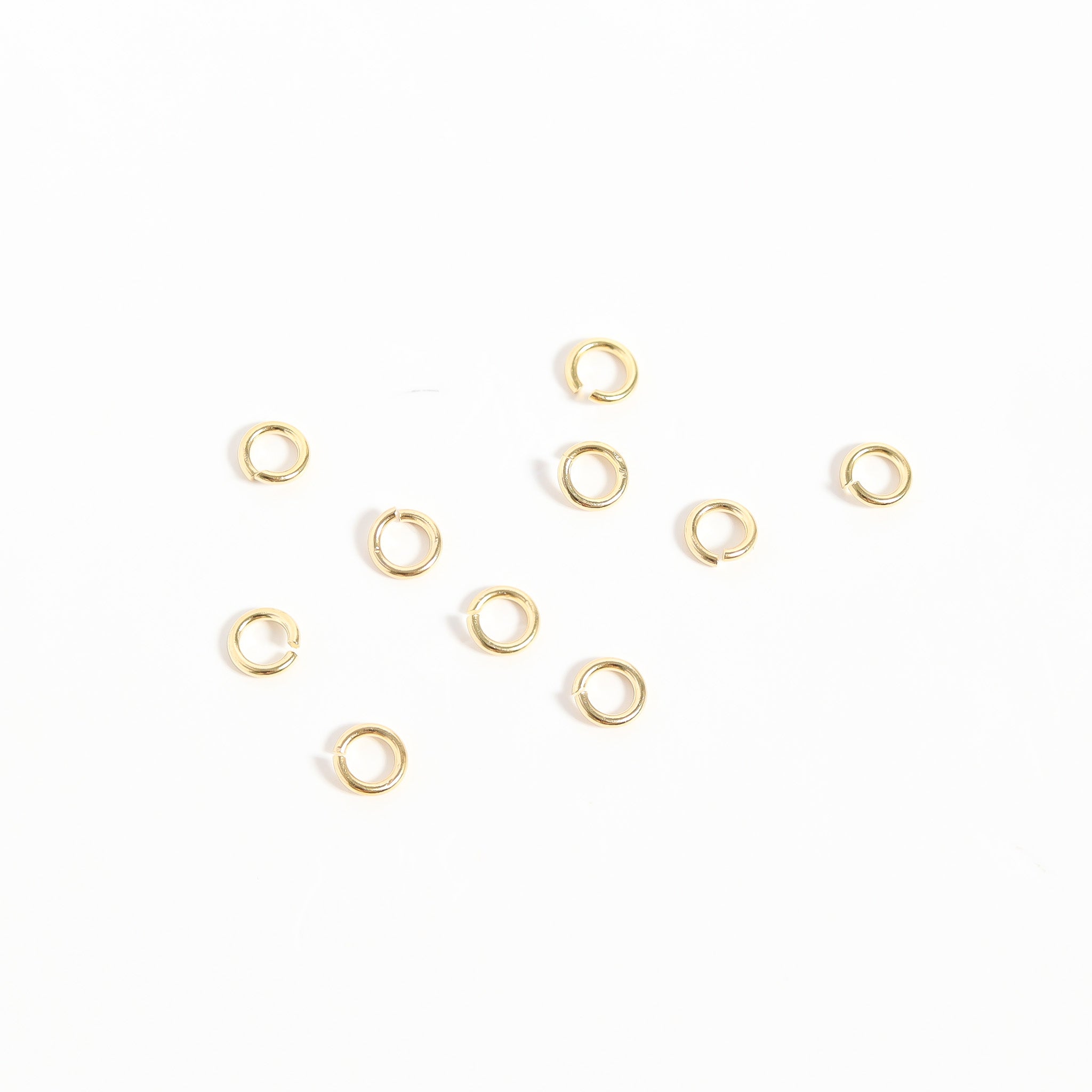 10 Pack 14k Gold Plated Open Jump Rings / ENC0022