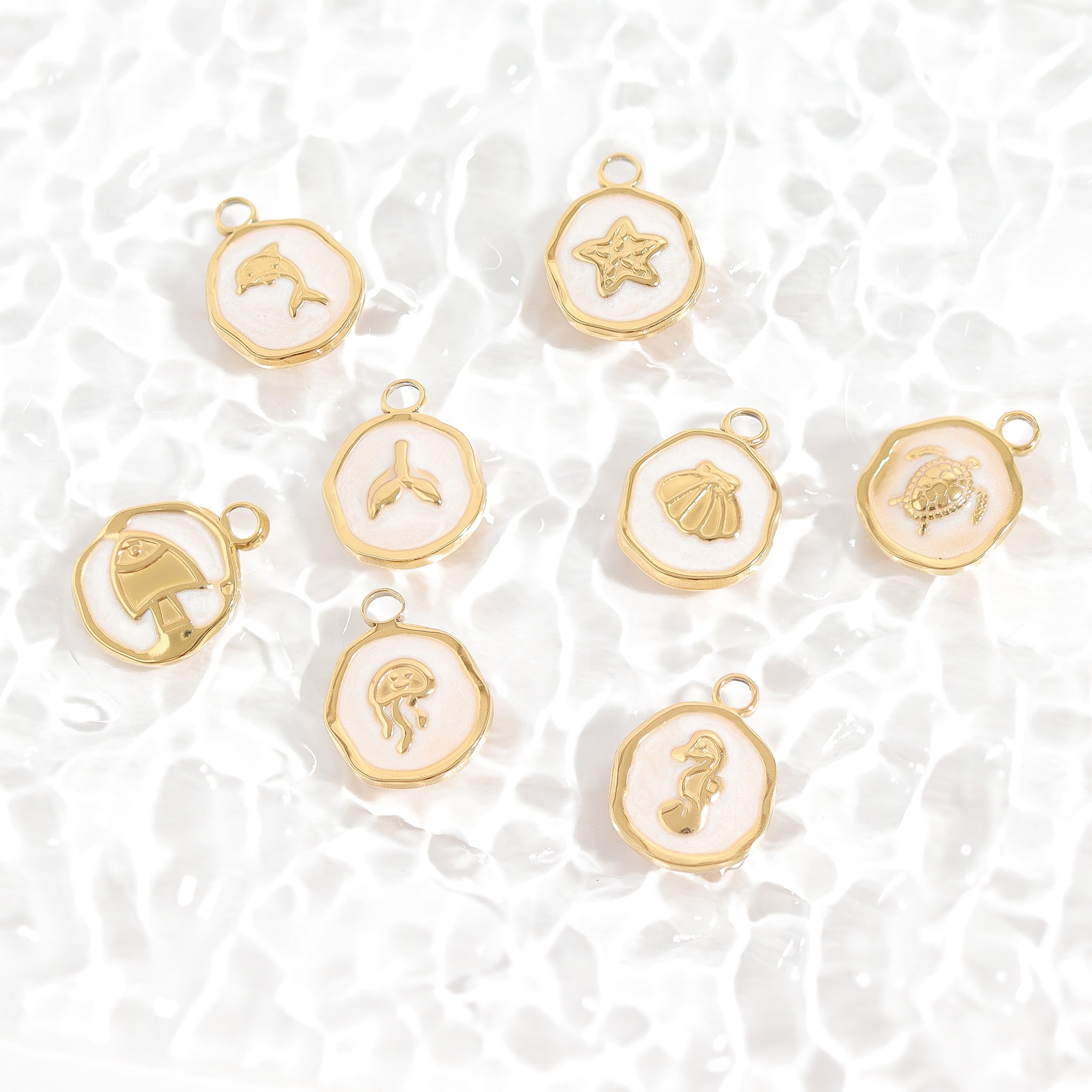 18K Gold PVD Jellyfish Epoxy Charm