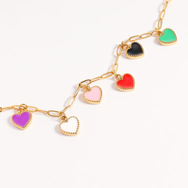 epoxy hearts on paperclip chain
