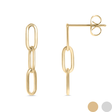 18K Gold PVD Edelstahlpapierklammer Ohrringe/ERJ0002