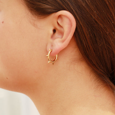 Boucles d'oreilles de cerceau en acier en acier inoxydable 18K Gold 18K/ERJ0034