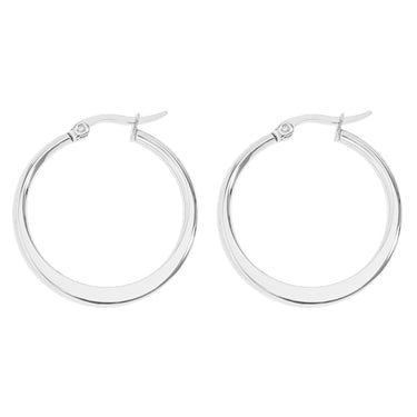 Boucles d'oreilles à tube ovale plat en acier inoxydable/ERJ2132