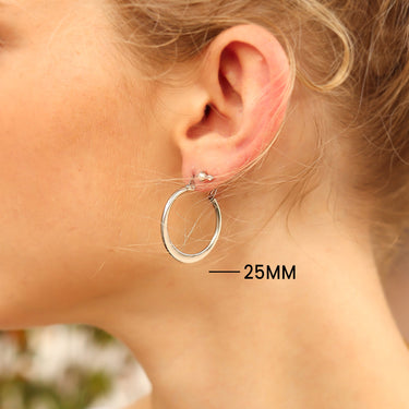 Boucles d'oreilles à tube ovale plat en acier inoxydable/ERJ2132