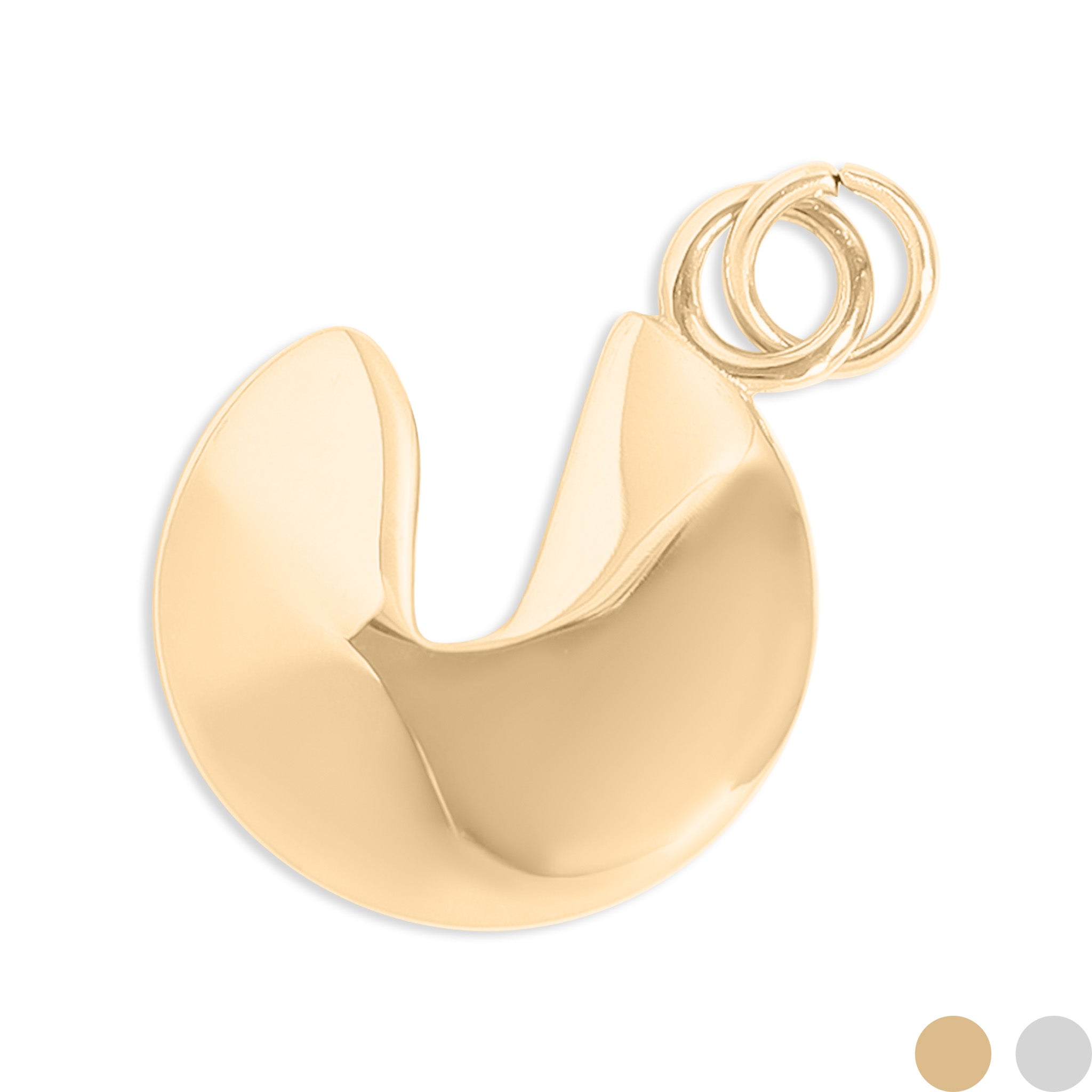 Gold fortune cookie charm