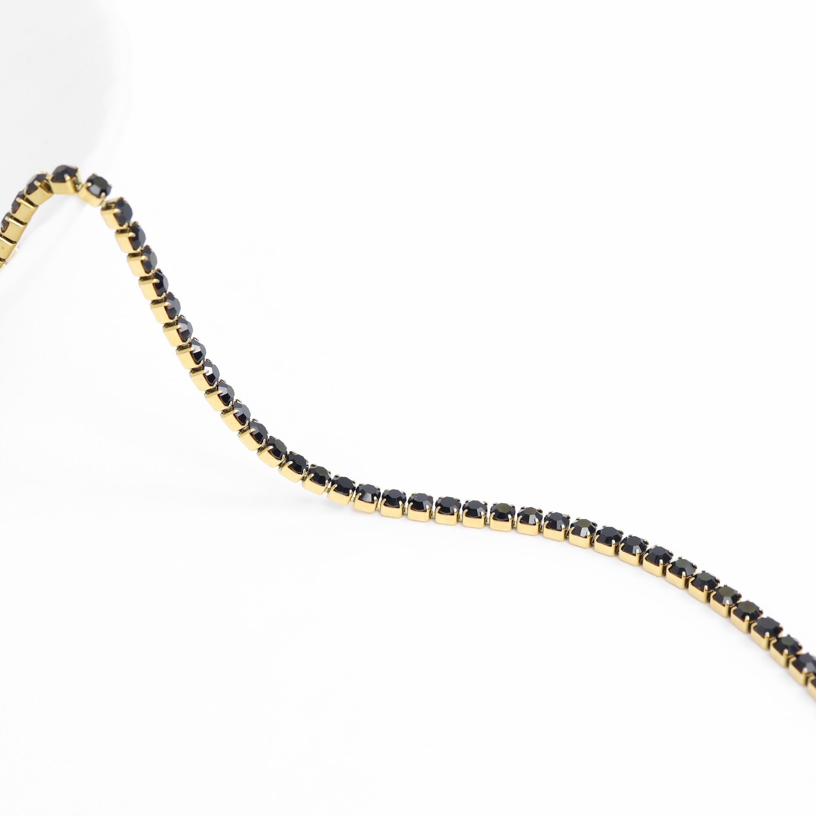 Jet Rhinestone Tennis Chain