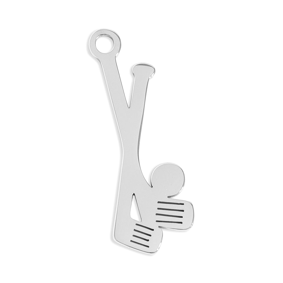 18K Gold PVD Stainless Steel Golf Club Charm / PDL0157 Wholesale
