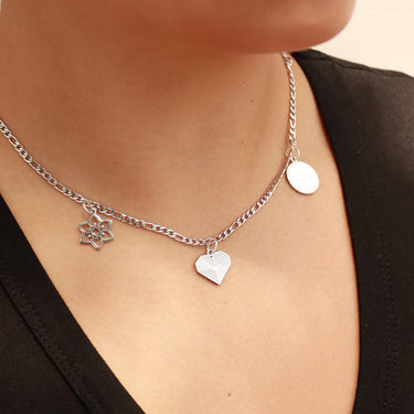 18K PVD PVD de acero inoxidable Corazón geométrico Corazón/PDL0086