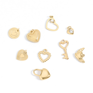 Heart charm bundle gold