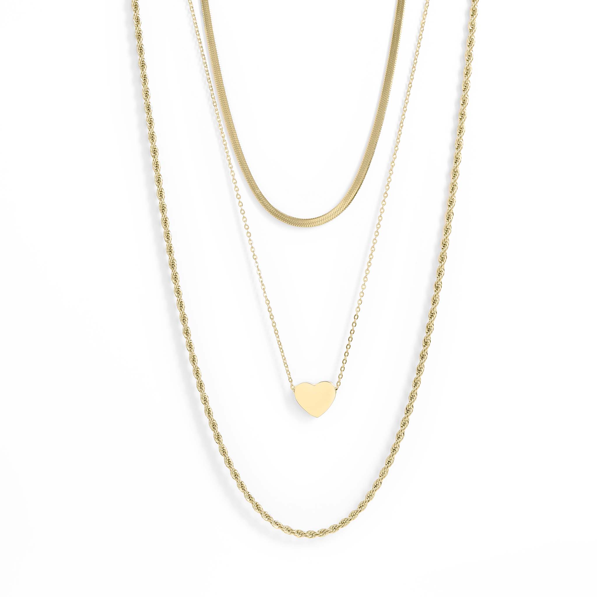 45 PC 18K Gold PVD Collier Collier en couches/BND0034