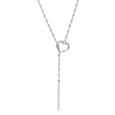 Stainless Steel Lariat necklace with drop bar