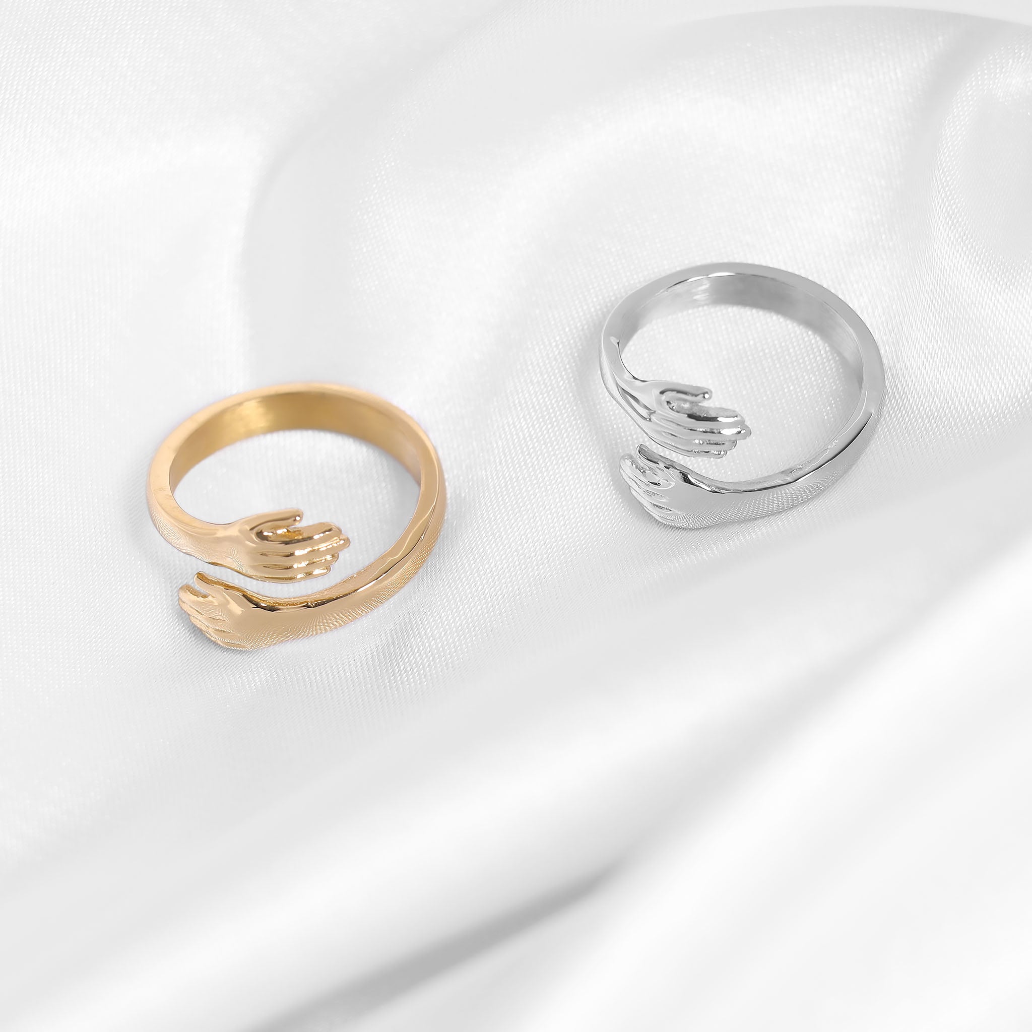 Stainless Steel Gold PVD Coated Hug Ring / KSS0002 | Wholesale Jewelry