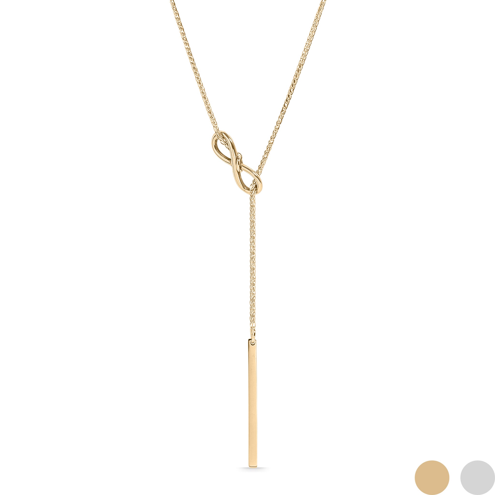 Infinity Symbol Lariat Necklace Gold