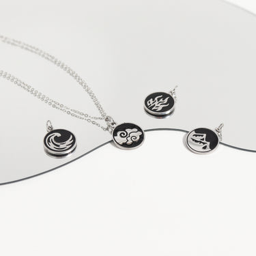 Stainless Steel Earth, Fire, Water, Air Element Pendants
