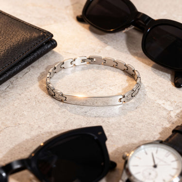 men's stainless steel blank bracelet