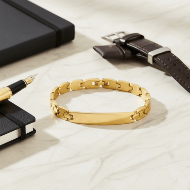 men's stainless steel blank bracelet