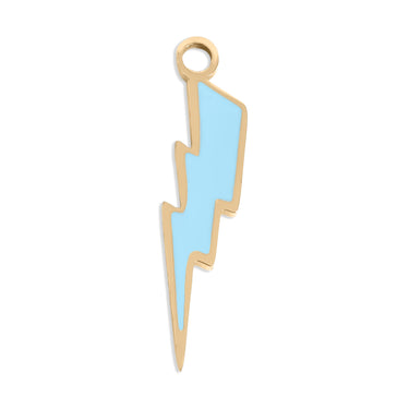 Lightning bolt epoxy charm with reflective edges