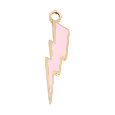 Lightning bolt epoxy charm with reflective edges