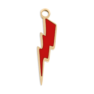 Lightning bolt epoxy charm with reflective edges