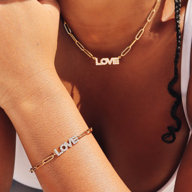 love necklace and bracelet set