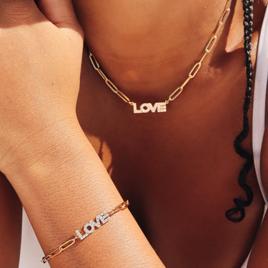 love necklace and bracelet set