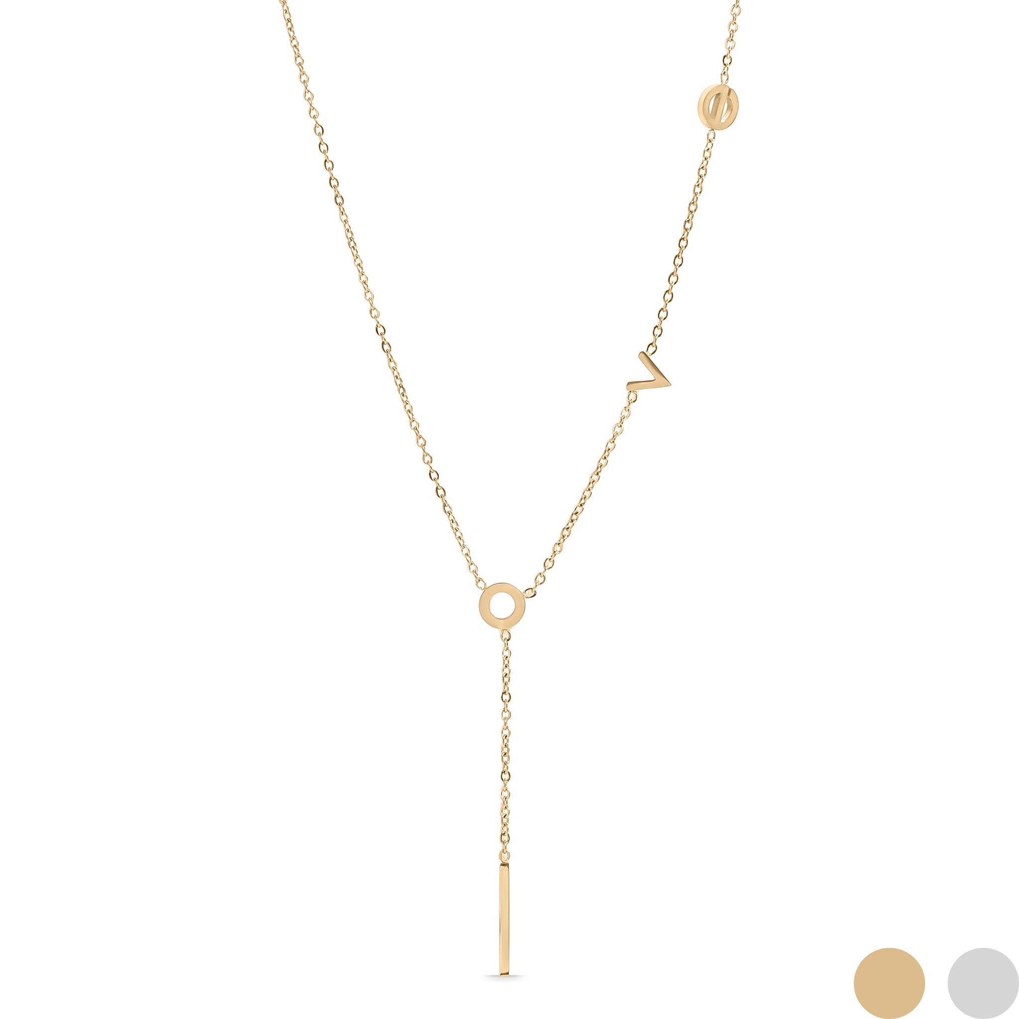 LOVE Lariat Necklace gold