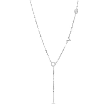 LOVE lariat necklace Stainless Steel