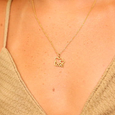 PVD Gold Pvd de 18k Cortada de acero inoxidable Amor Corazón/PDL0088