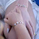 18K gold PVD Stainless Steel Beaded "Mini" Adjustable Bracelet