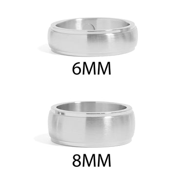 Magnetic Brushed Center Stainless Steel Ring