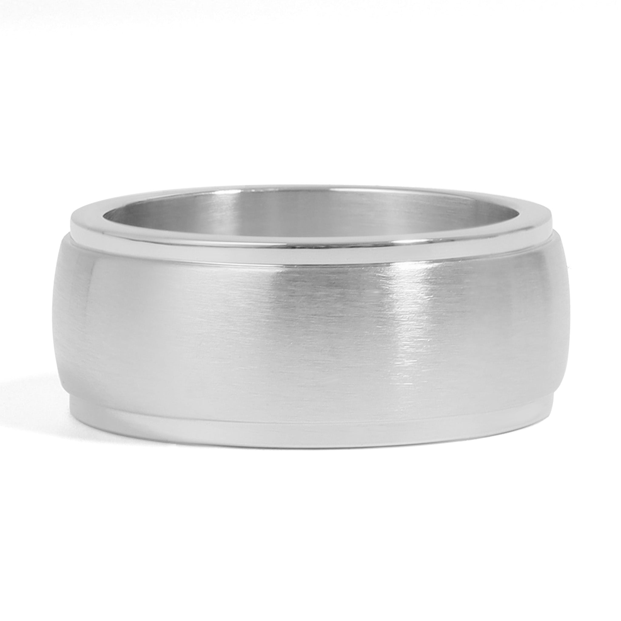 Magnetic Brushed Center Stainless Steel Ring