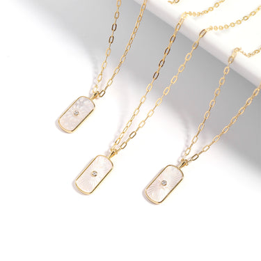 Mother of Pearl Starburst Mystical Paperclip Chain Pendant Necklaces Lifestyle