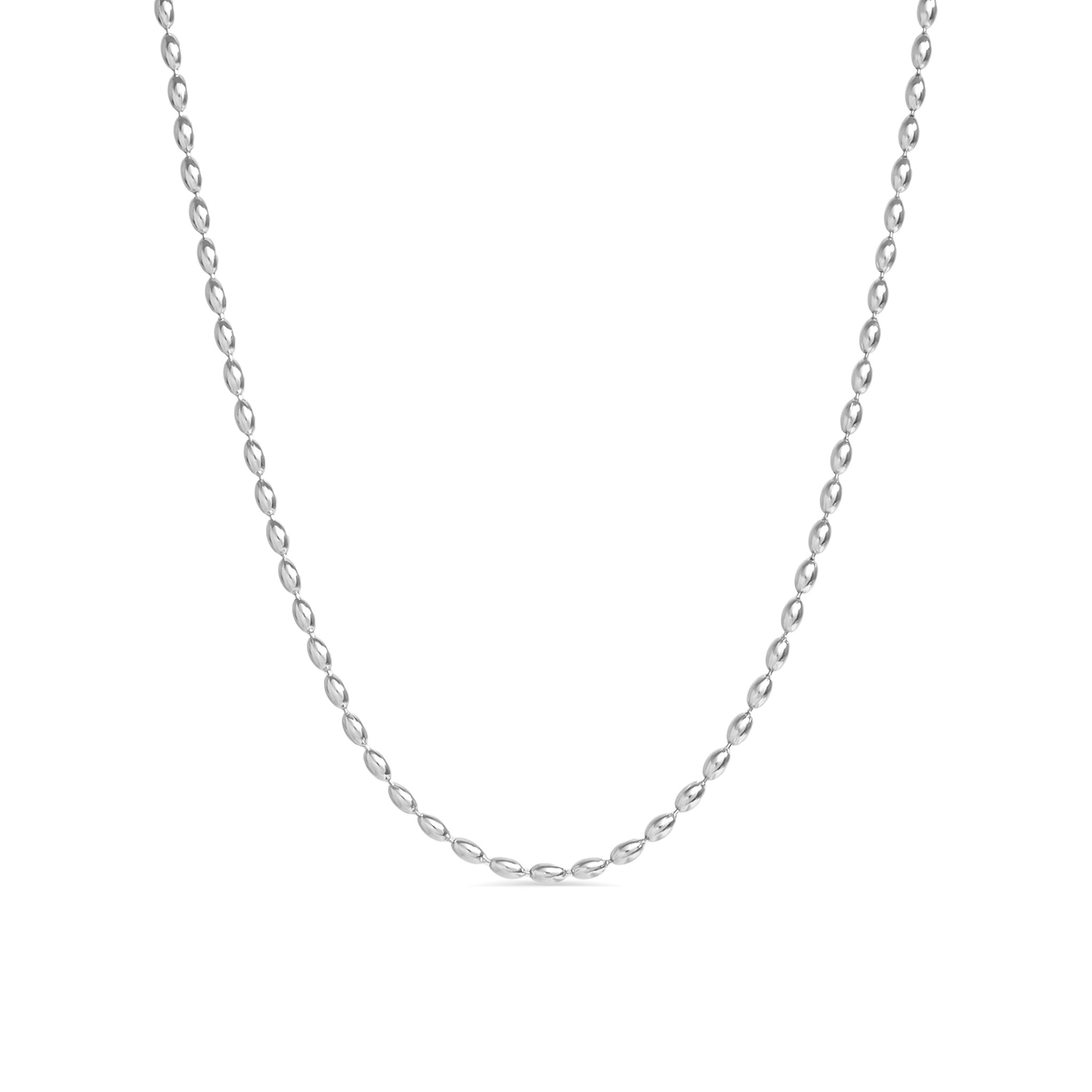 Collar de acero inoxidable con cuentas ovales/NKJ0006