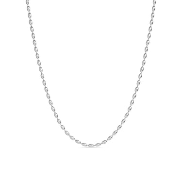 Collier en acier inoxydable perlé ovale/NKJ0006