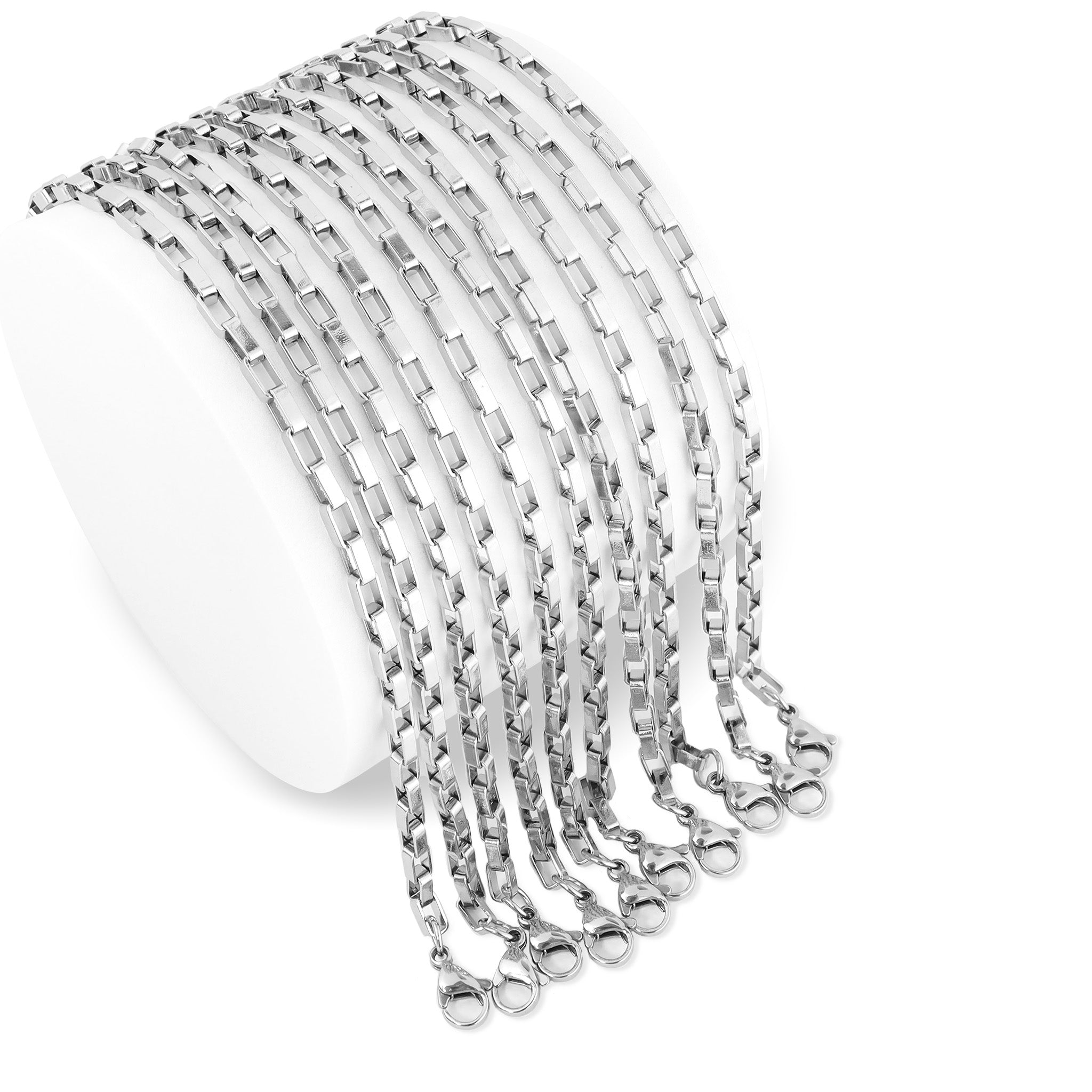 10 Pack - 10" Stainless Steel Marine Chain Necklace / NKJ9031