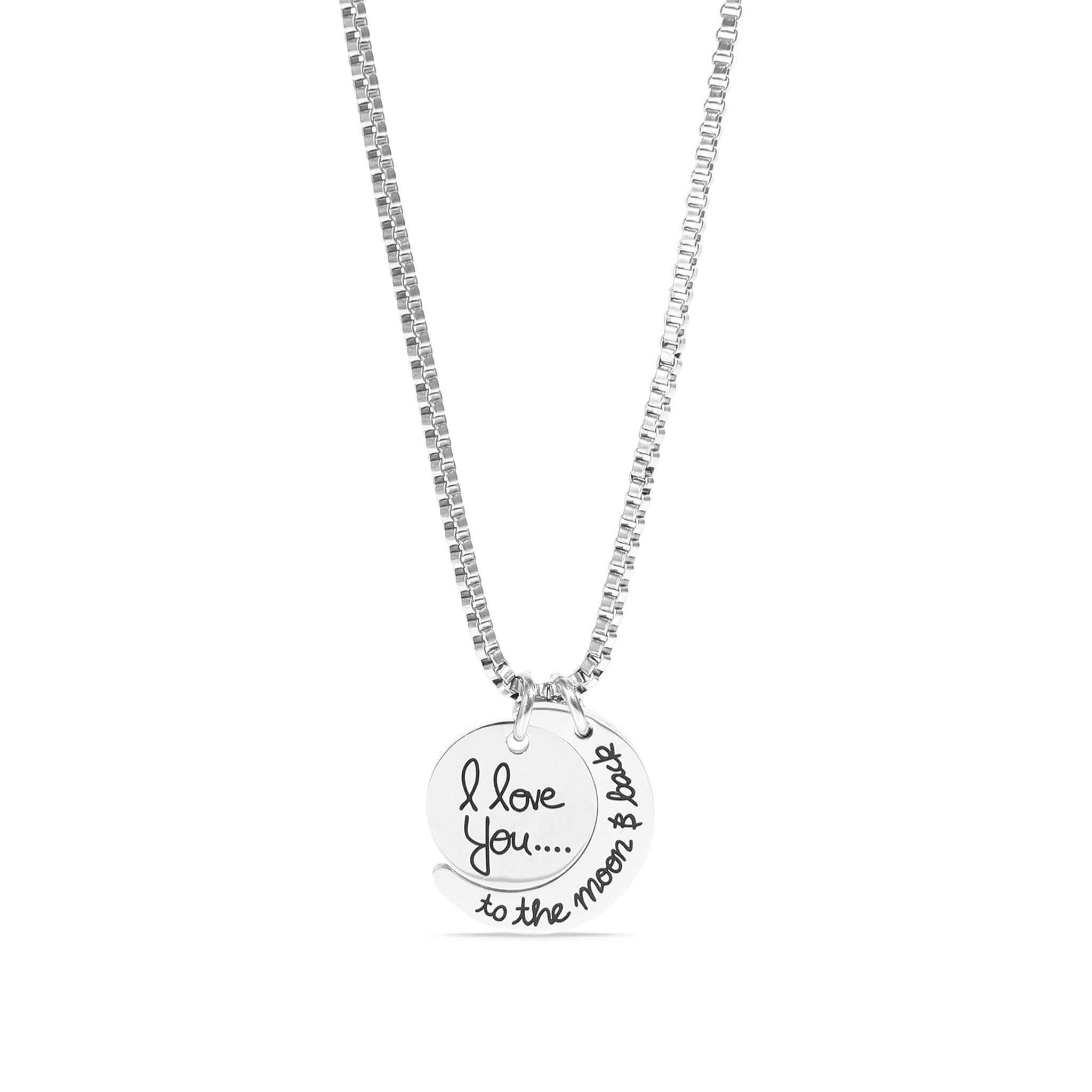 "I Love You To The Moon and Back" Stainless Steel Necklace / NKJ9028