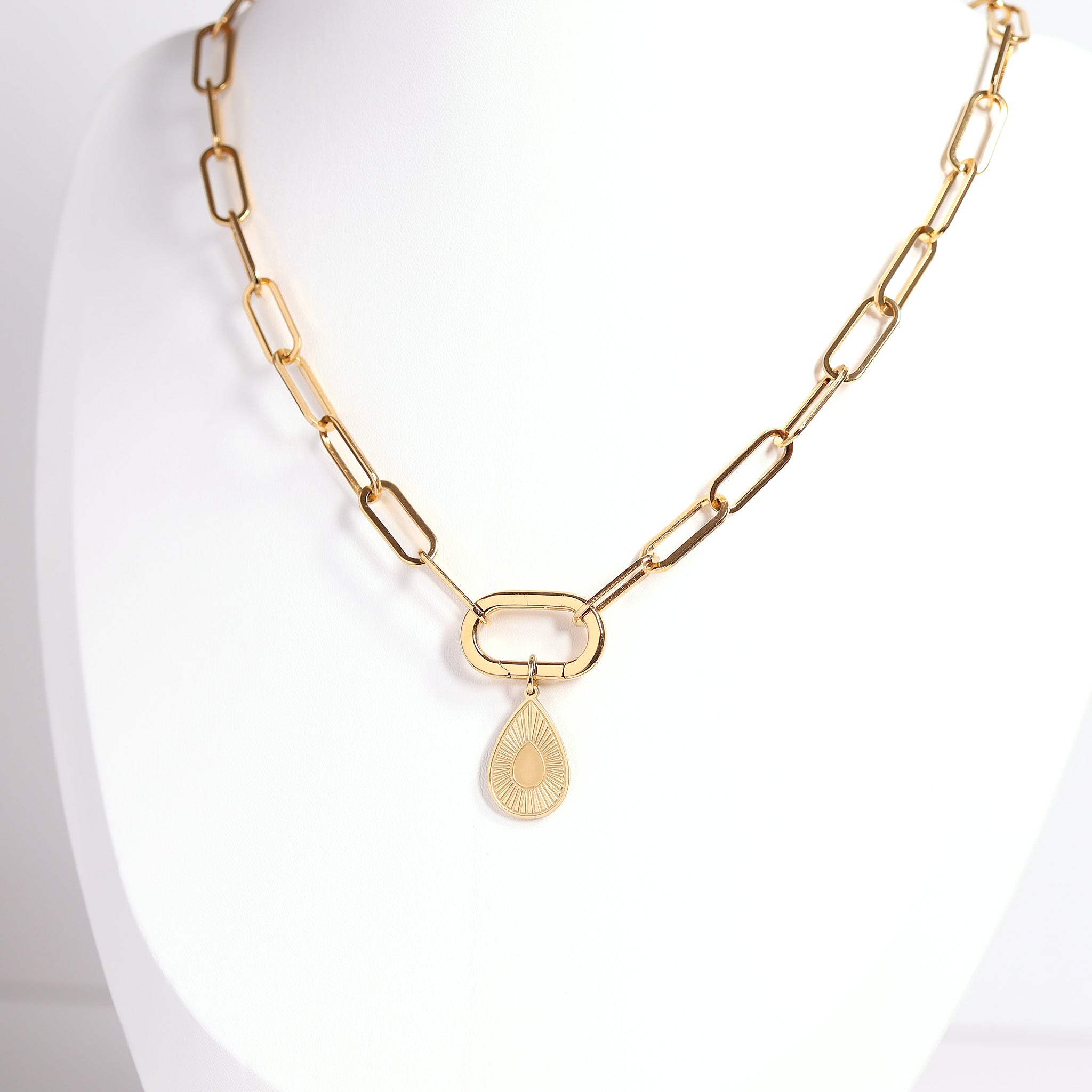 Encanto de lágrima de lágrimas de lágrima de acero inoxidable de oro de oro de 18k/PDL0003