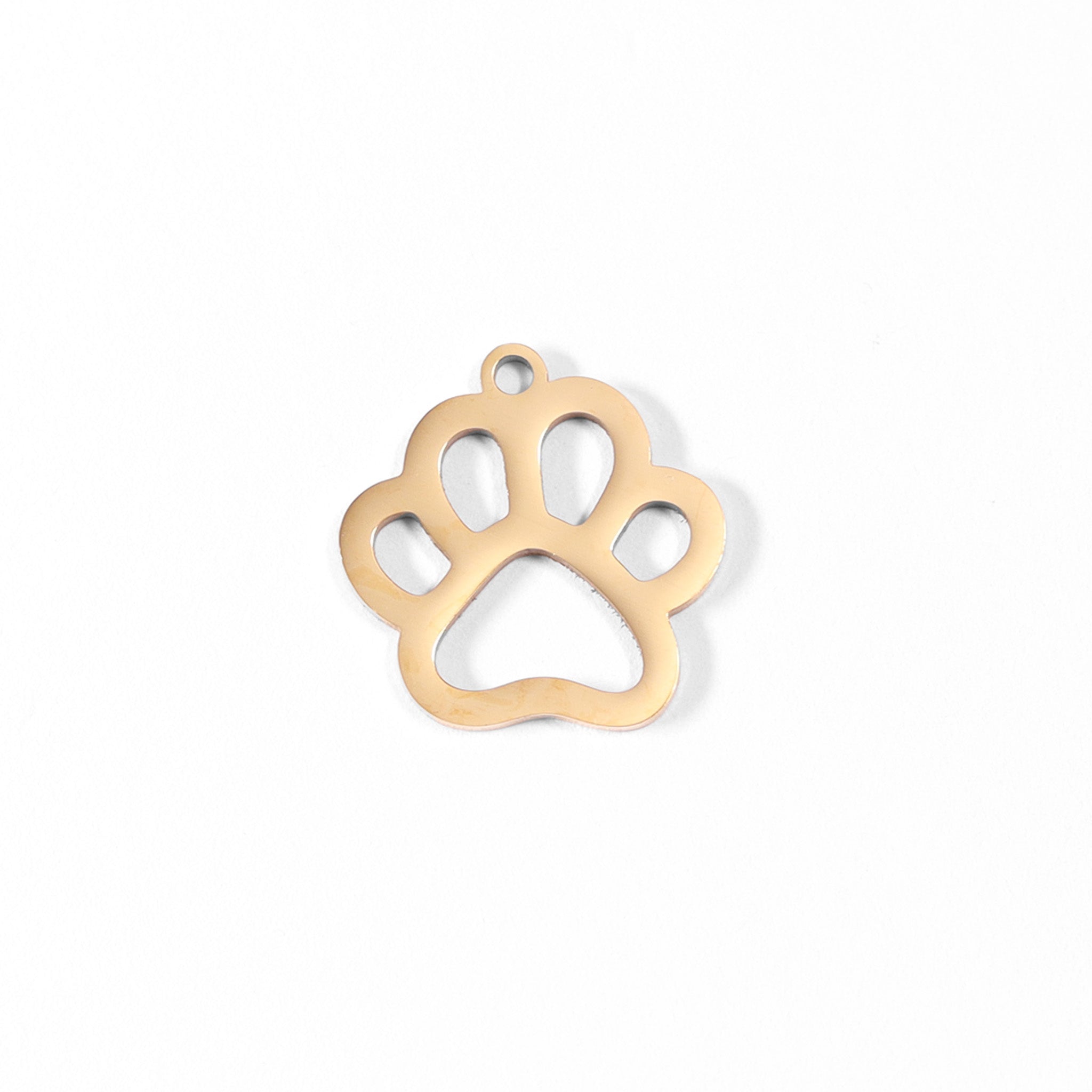 18K Gold PVD Stainless Steel Paw Print Charm / PDL0031