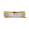 Brushed Center Gold Groove Edge Stainless Steel Ring / PBJ2919