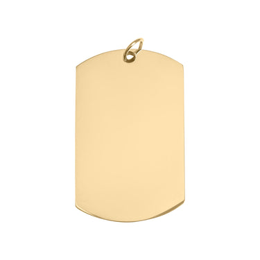 18K Gold PVD Stainless Steel Engravable Dog Tag Pendant / PDC280