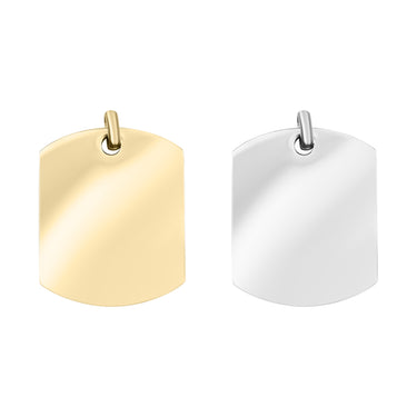 PVD en or 18 carats en acier inoxydable Blank Dog Tag Pendentif/PDJ0001