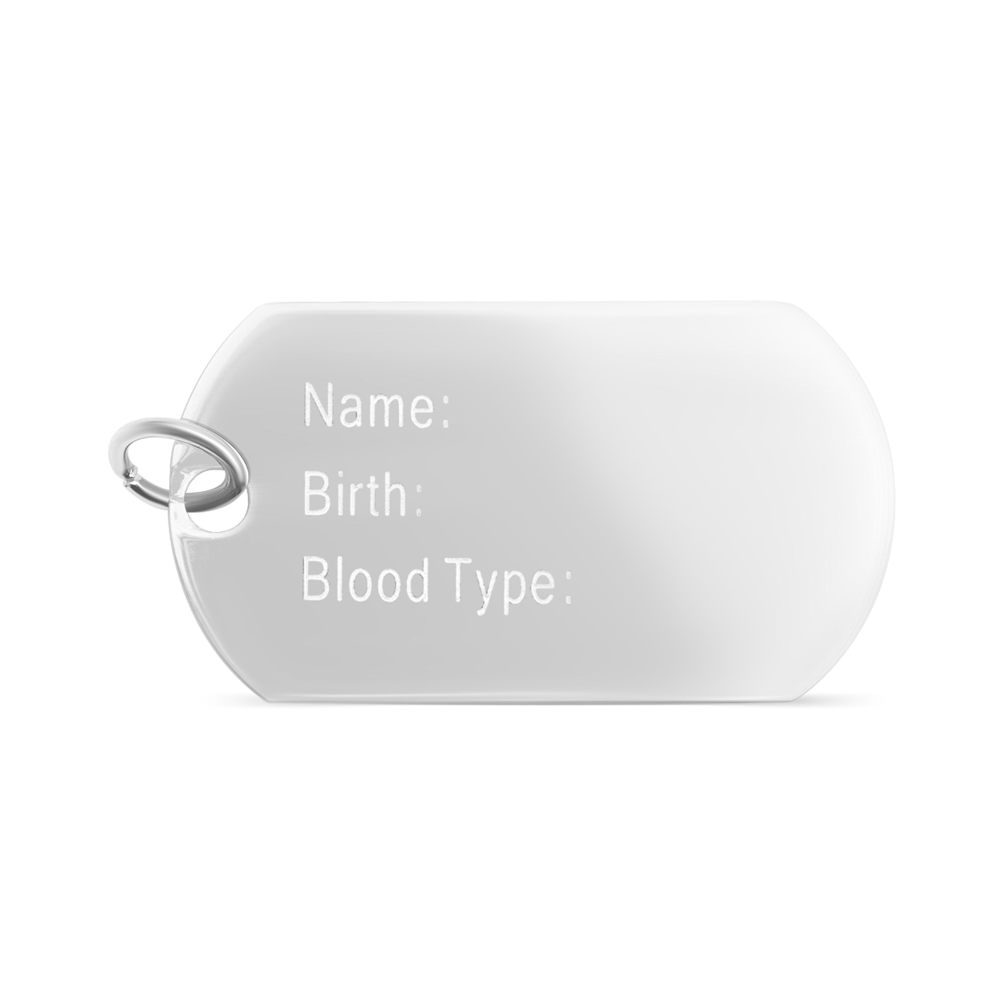 Stainless Steel Engravable Name/Birth/Blood Type Pendant / PDJ0015
