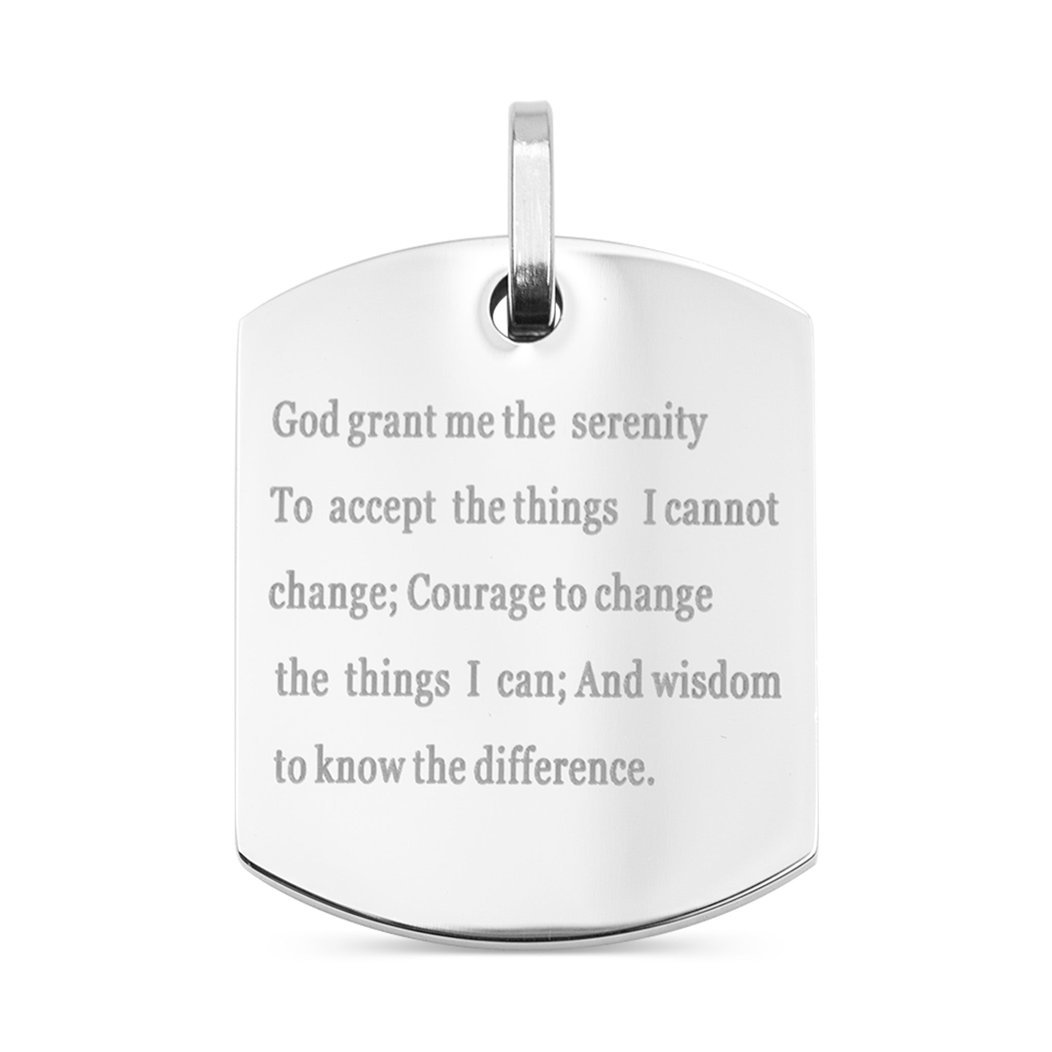 Stainless Steel Serenity Prayer Pendant / PDJ0214
