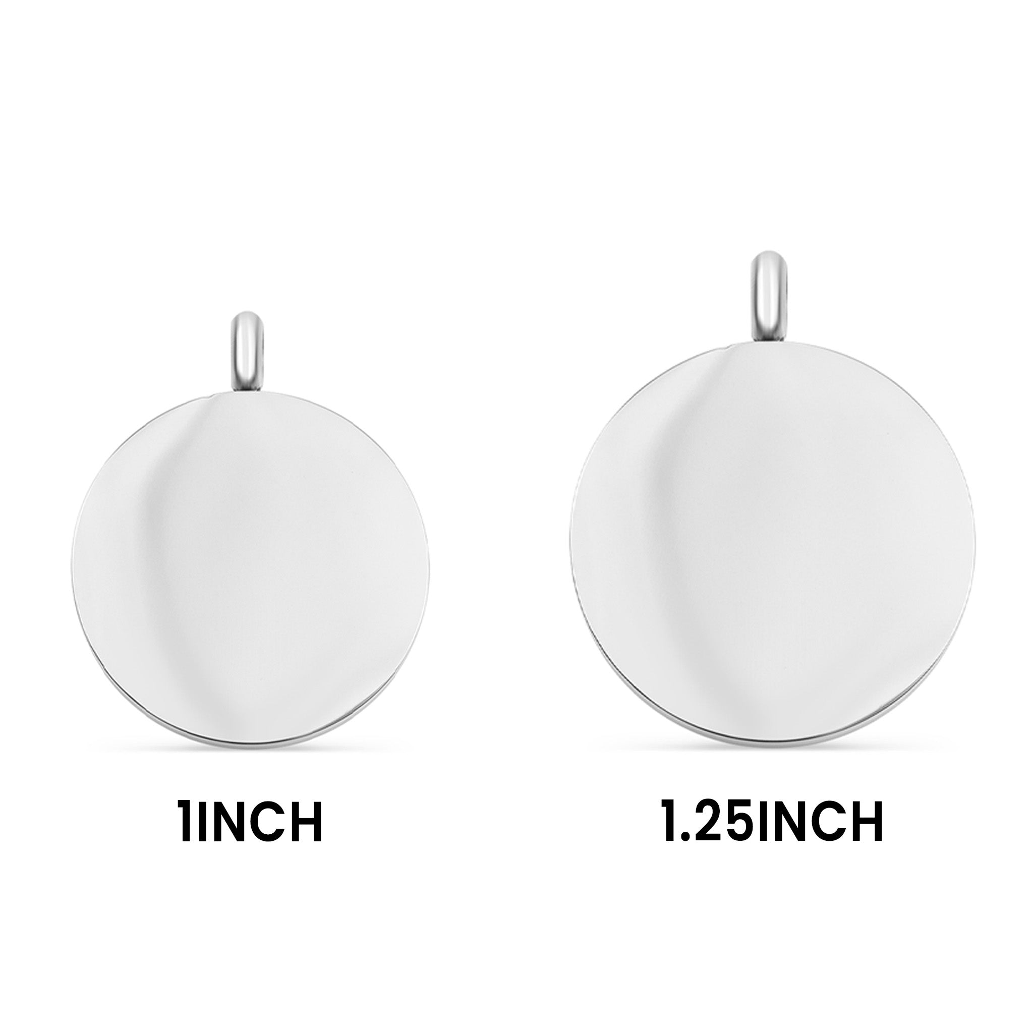 Blank Round Stainless Steel Charm Pendant / PDJ0399